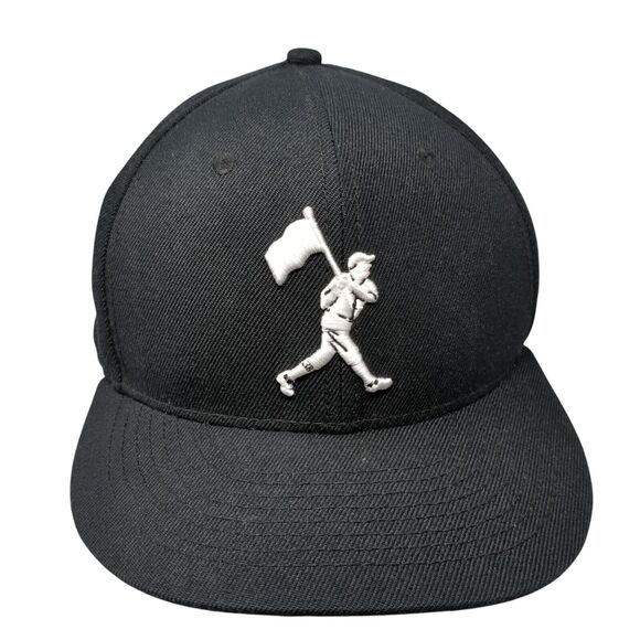 Baseballism Fitted Hat Black 7 1/2 Embroidered Logo Solid 6 Panel - Picture 1 of 9